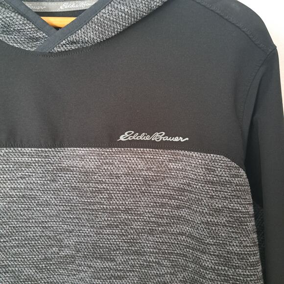 Eddie Bauer Heather Grey/Black FreeDry Hoodie Pullover Men's Tall Large - Picture 3 of 5